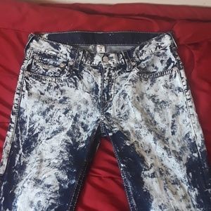 Men's acid washed true religion jeans